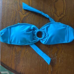 Bright Summer Blue Strapless Bikini Top